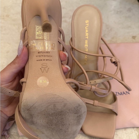 Stuart Weitzman Nude Strappy Heels - Picture 2 of 2